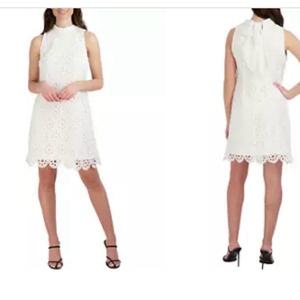 Robbie Bee Womens sleeveless Daisy lace, mock neck, pull over dress Size 16W